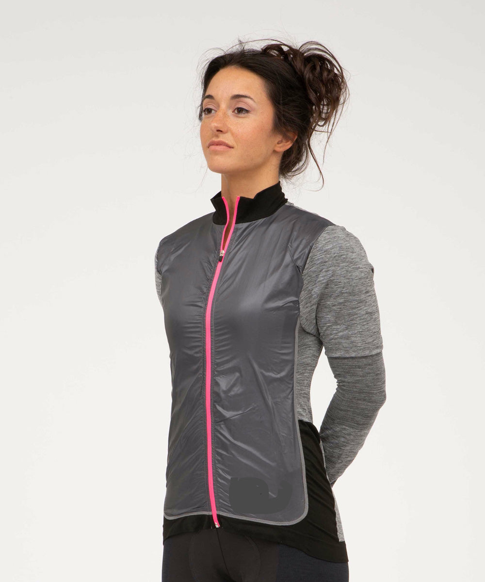 Made in Italy Cycling women seamless jacket with resistant wind