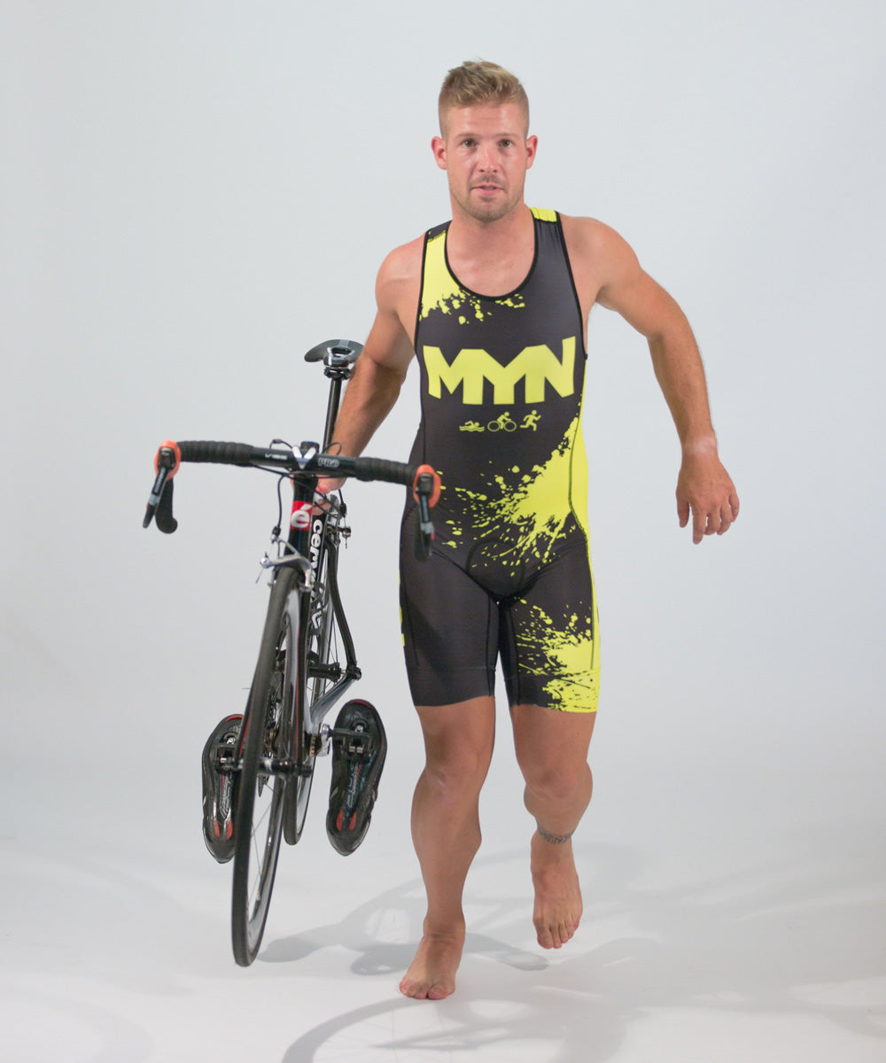FALKI Sleeveless Triathlon Skin Suit - YELLOW