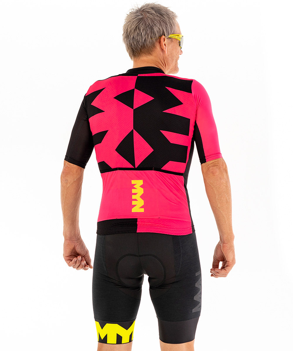 Mens pink cycling online jersey