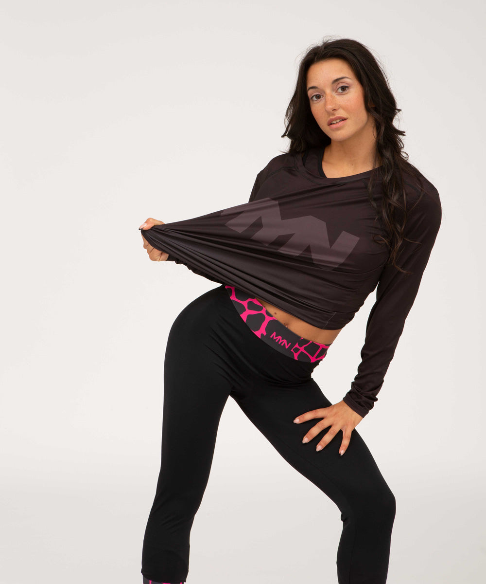 Remi Jem - Set: Mesh Panel Sports Bra Top + Yoga Pants